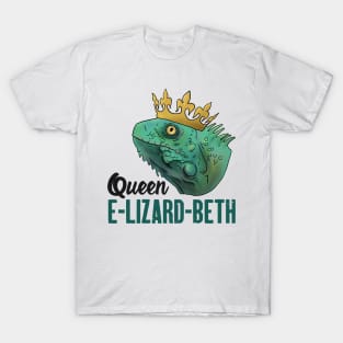 Funny Lizard Gift Queen E-Lizard-Beth Britain T-Shirt